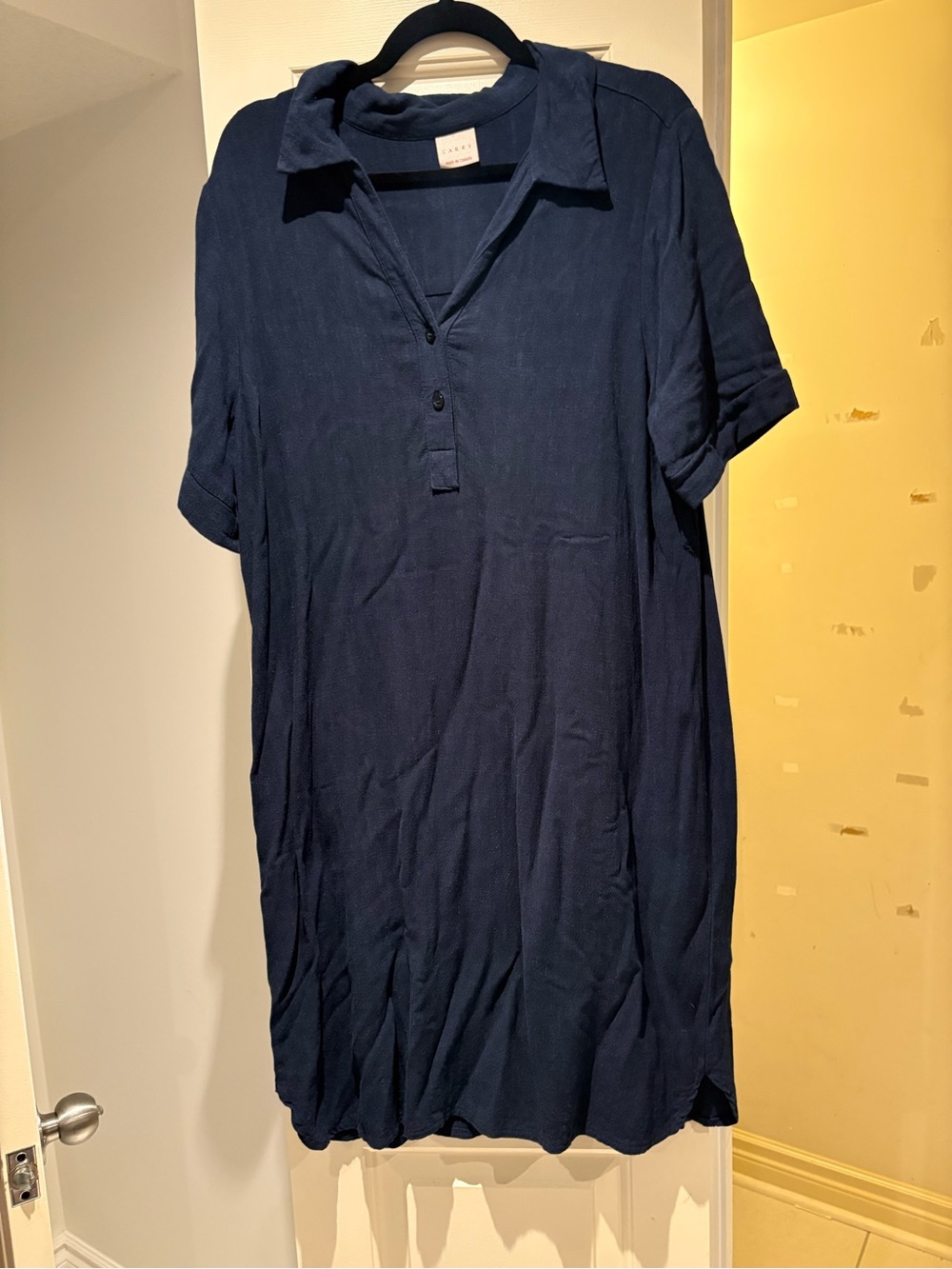 Carry Maternity Navy Button-Front Polo Shirt Dress